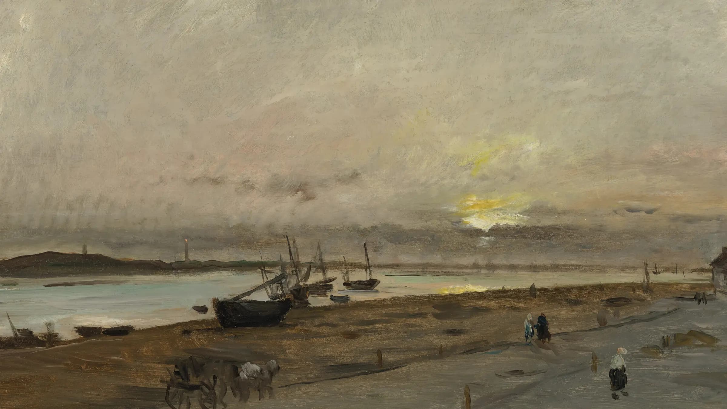Étaples, landscape painting by Charles-François Daubigny.