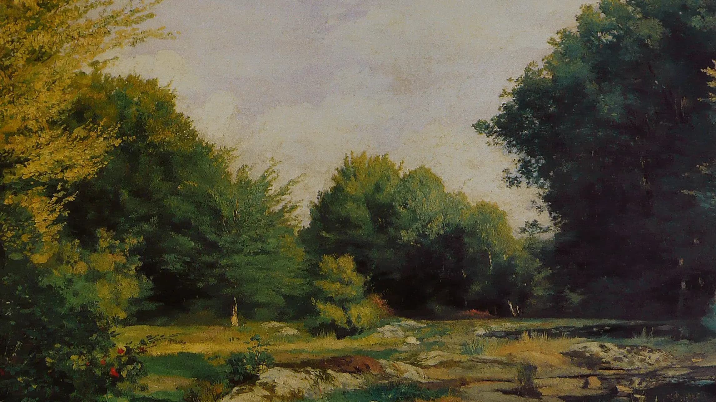 La Clairière, landscape painting by Pierre-Auguste Renoir (1865).