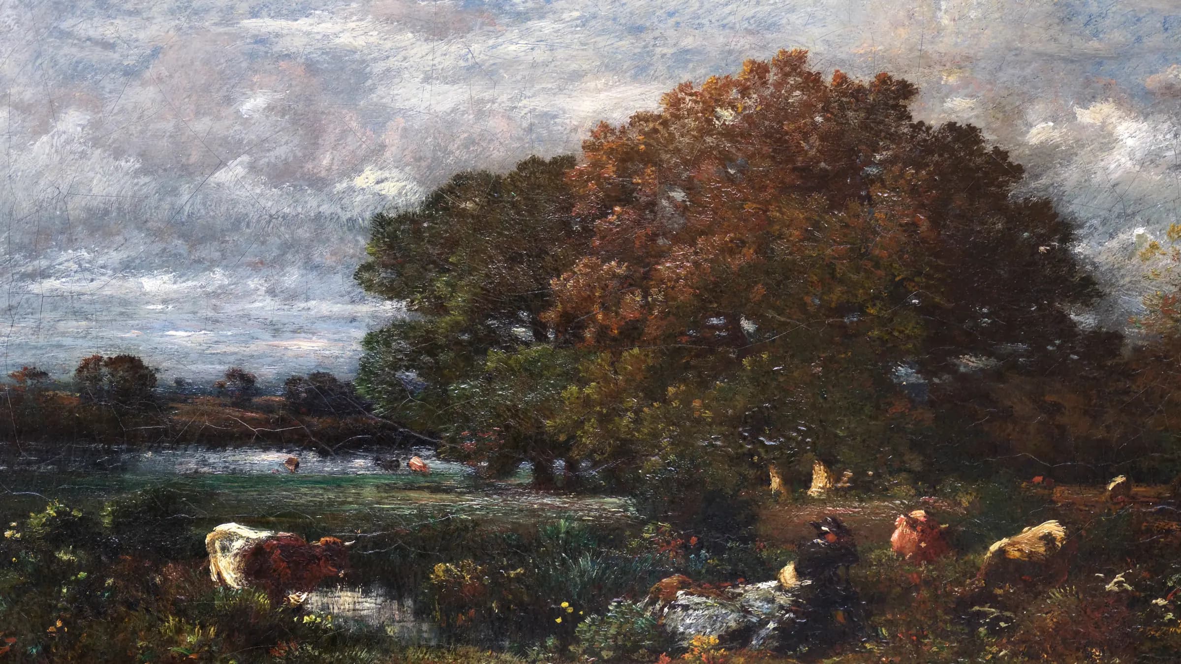 La Mare, landscape painting by Jules Dupré (1850).