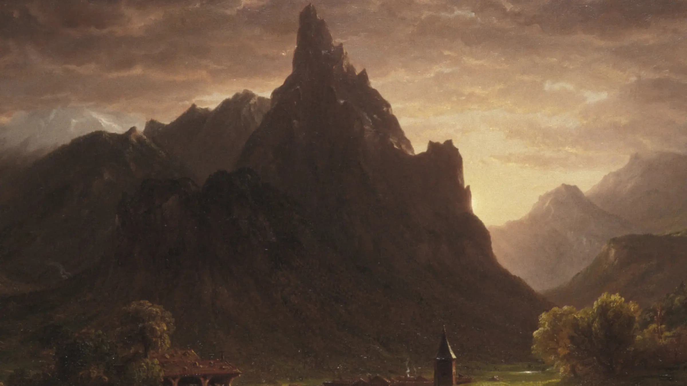 In the Simmental, Switzerland, landscape painting by Thomas Cole (1843).