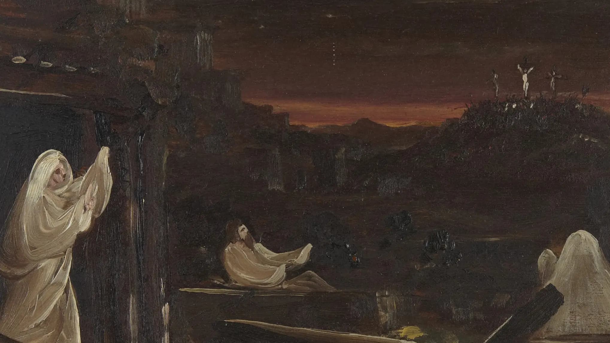 Dead Rising from Tombs, landscape painting by Thomas Cole (1821).